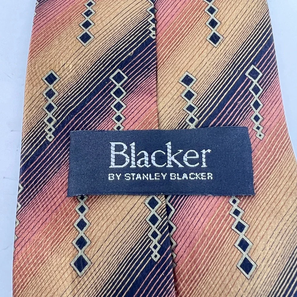 Blacker by Stanley Blacker 100%‎ Silk Men's Tie Lightweight Geometric Design